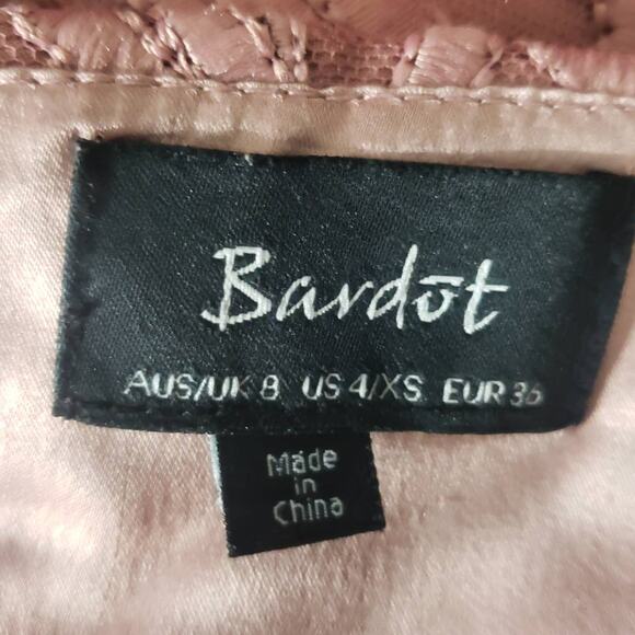 Bardot Mauve Pink Embroidered Mesh Fabric Slip Dress XS - Picture 6 of 8